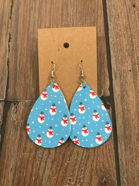 Leather Christmas earrings