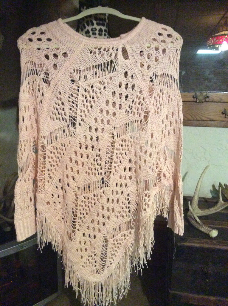 Crochet sweater dusty pink