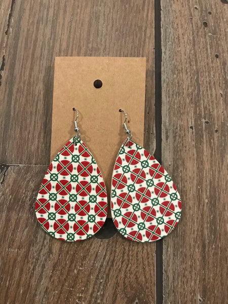 Leather Christmas earrings