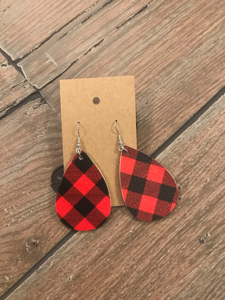 Leather Christmas earrings